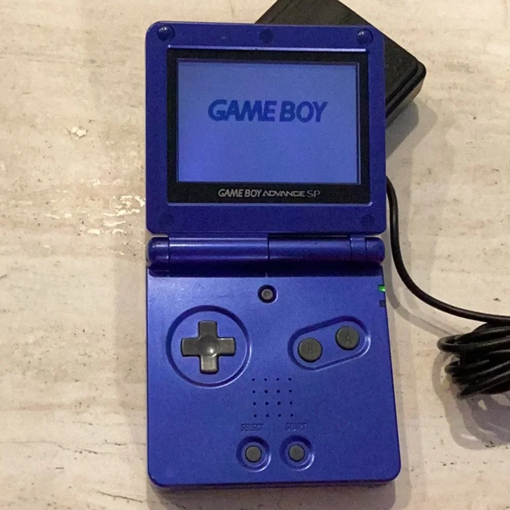 Gameboy Advance SP Console ASG-001 Nintendo GBA Game Boy Cobalt Blue Charger